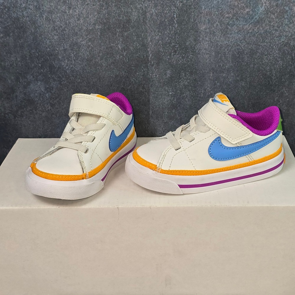 Nike Court Legacy White University Blue Multi Color Toddler 6C DA5382-123